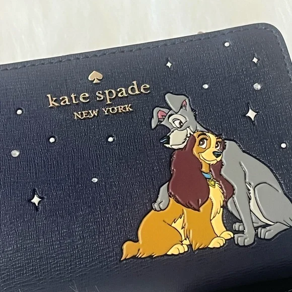 Kate Spade X Disney Lady and the Tramp medium Bifold Wallet Limited Edition NWT - Picture 2 of 8